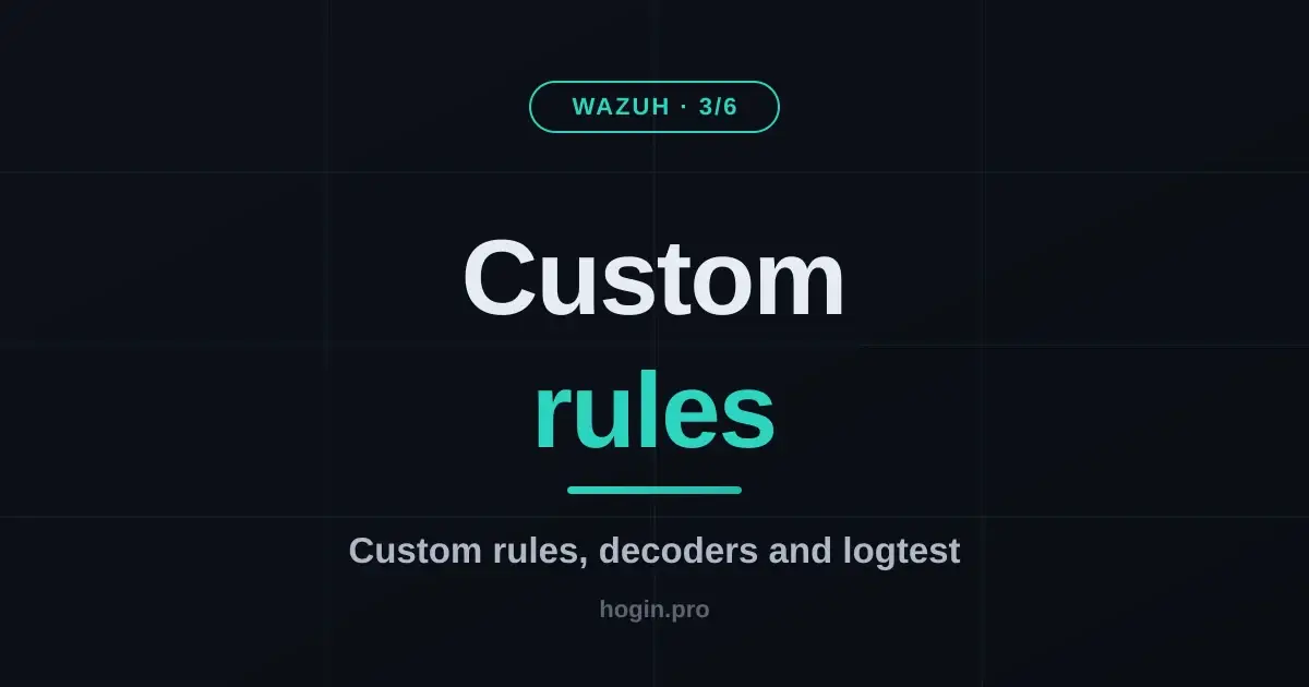 Wazuh: writing custom rules and decoders so your SIEM doesn't drown in noise (part 3/6)