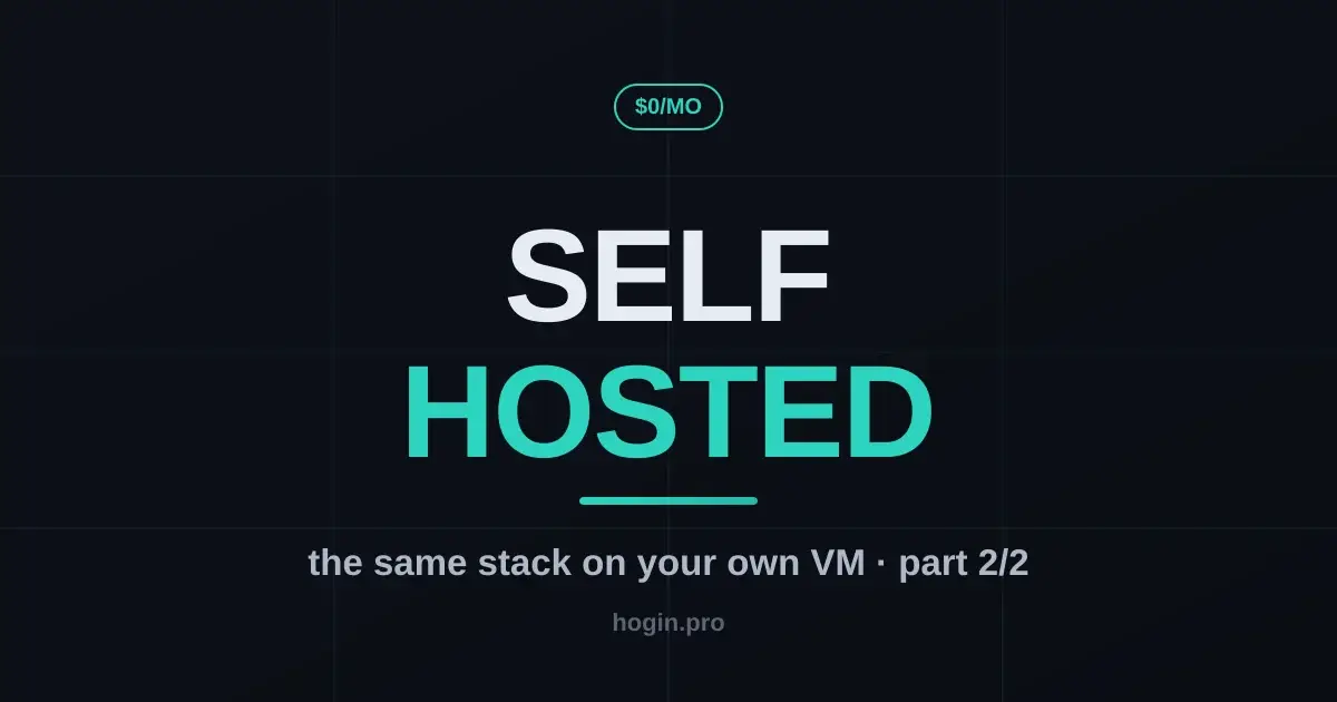 The same architecture, self-hosted: rebuilding the part-1 AWS serverless diagram on your own VM for $0/mo (part 2/2)